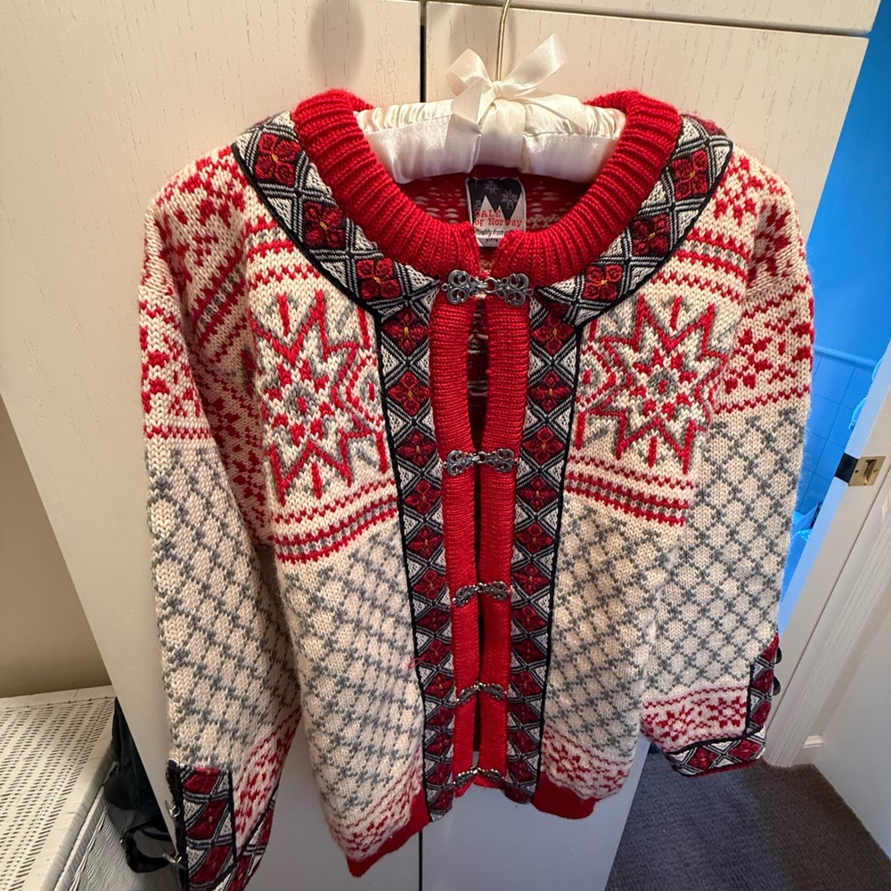 Vintage Nordic Wool Sweater Jacket